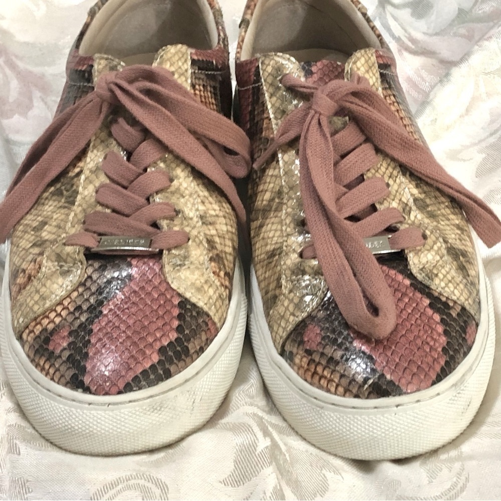 J/SLIDES - Lacee Snake Print Lace-Up Sneakers in Pink Multi size 9 - Picture 6 of 11